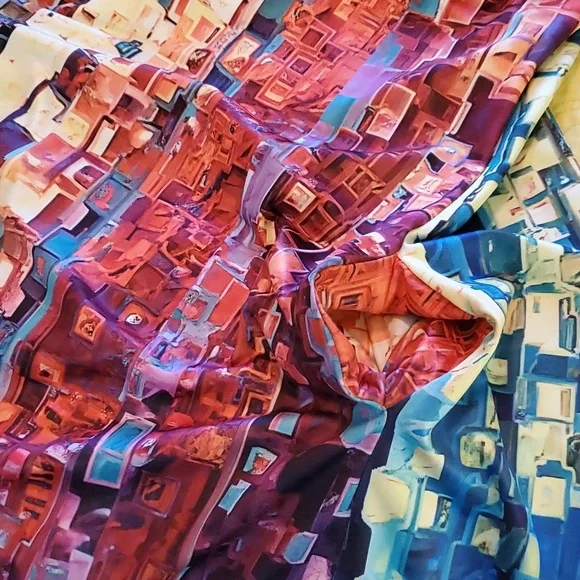 Women's long sleeve color block dress - Picture 4 of 5